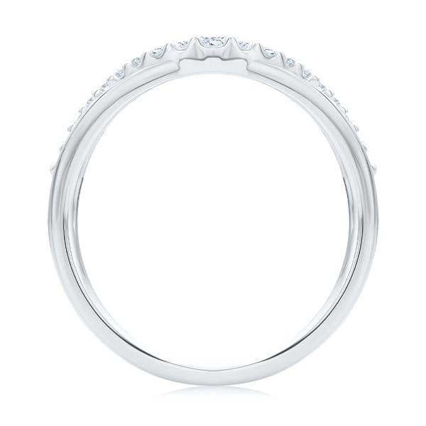 18k White Gold 18k White Gold Twist Style Diamond Ring - Front View -  107910
