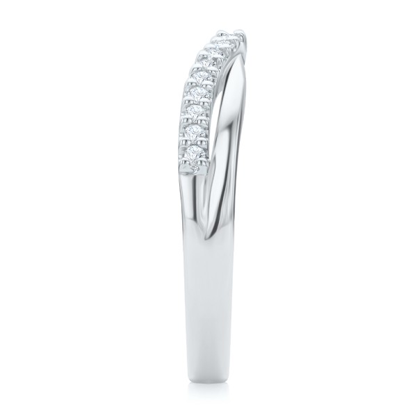 18k White Gold 18k White Gold Twist Style Diamond Ring - Side View -  107910