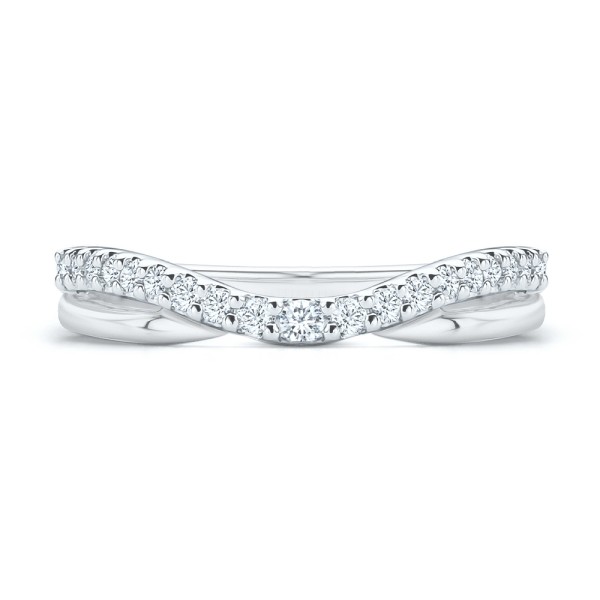 18k White Gold 18k White Gold Twist Style Diamond Ring - Top View -  107910