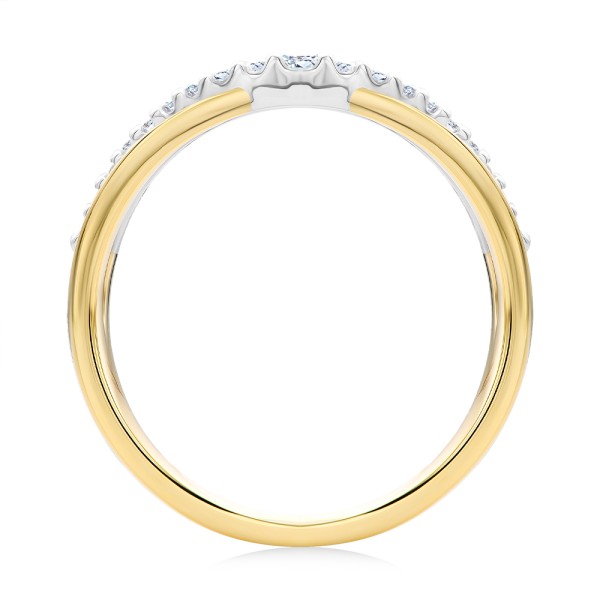 14k Yellow Gold 14k Yellow Gold Twist Style Diamond Ring - Front View -  107910