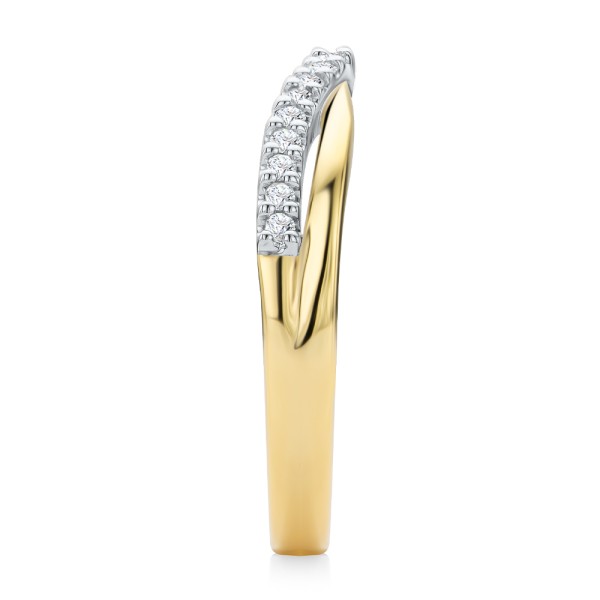 14k Yellow Gold 14k Yellow Gold Twist Style Diamond Ring - Side View -  107910