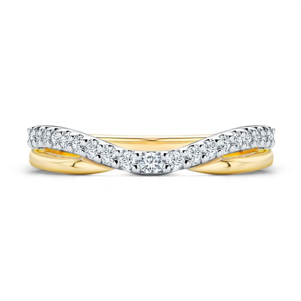 14k Yellow Gold 14k Yellow Gold Twist Style Diamond Ring - Top View -  107910
