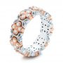 18k Rose Gold And Platinum 18k Rose Gold And Platinum Two-tone Cross Diamond Stackable Eternity Band - Three-Quarter View -  101921 - Thumbnail