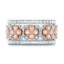 18k Rose Gold And 18K Gold Two-tone Cross Diamond Stackable Eternity Band - Front View -  101921 - Thumbnail