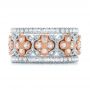 18k Rose Gold And 18K Gold Two-tone Cross Diamond Stackable Eternity Band - Front View -  101921 - Thumbnail