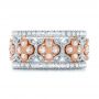 14k Rose Gold And Platinum 14k Rose Gold And Platinum Two-tone Cross Diamond Stackable Eternity Band - Front View -  101921 - Thumbnail