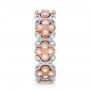 18k Rose Gold And 18K Gold Two-tone Cross Diamond Stackable Eternity Band - Side View -  101921 - Thumbnail