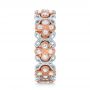 18k Rose Gold And 18K Gold Two-tone Cross Diamond Stackable Eternity Band - Side View -  101921 - Thumbnail