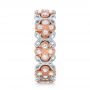 18k Rose Gold And Platinum 18k Rose Gold And Platinum Two-tone Cross Diamond Stackable Eternity Band - Side View -  101921 - Thumbnail