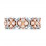 18k Rose Gold And 18K Gold Two-tone Cross Diamond Stackable Eternity Band - Top View -  101921 - Thumbnail