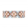 18k Rose Gold And 18K Gold Two-tone Cross Diamond Stackable Eternity Band - Top View -  101921 - Thumbnail