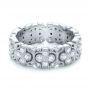 18k White Gold And 18K Gold 18k White Gold And 18K Gold Two-tone Cross Diamond Stackable Eternity Band - Flat View -  101921 - Thumbnail