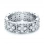 18k White Gold And Platinum 18k White Gold And Platinum Two-tone Cross Diamond Stackable Eternity Band - Flat View -  101921 - Thumbnail