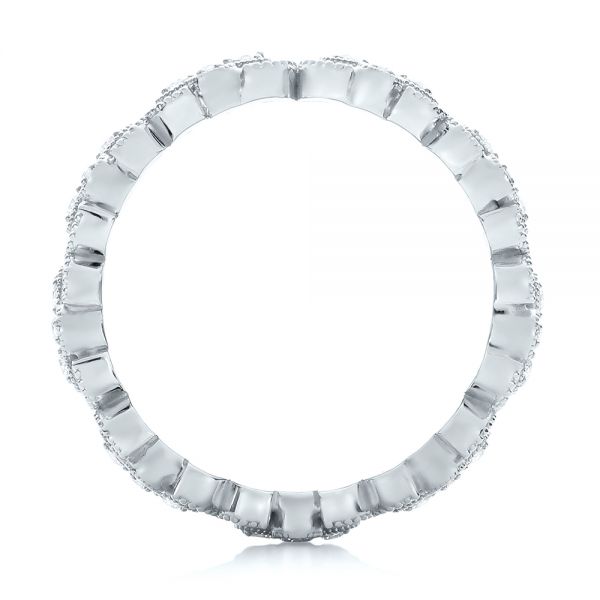 18k White Gold And 18K Gold 18k White Gold And 18K Gold Two-tone Cross Diamond Stackable Eternity Band - Front View - 101921