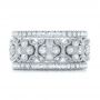 14k White Gold And Platinum 14k White Gold And Platinum Two-tone Cross Diamond Stackable Eternity Band - Front View -  101921 - Thumbnail