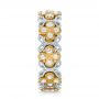 14k Yellow Gold And 14K Gold 14k Yellow Gold And 14K Gold Two-tone Cross Diamond Stackable Eternity Band - Side View -  101921 - Thumbnail