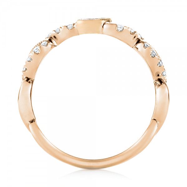 18k Rose Gold And 14K Gold 18k Rose Gold And 14K Gold Two-tone Diamond Wedding Band - Front View -  103110