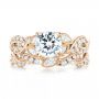 18k Rose Gold And 18K Gold 18k Rose Gold And 18K Gold Two-tone Diamond Wedding Band - Top View -  103110 - Thumbnail