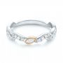 18k White Gold And 18K Gold Two-tone Diamond Wedding Band - Flat View -  103110 - Thumbnail