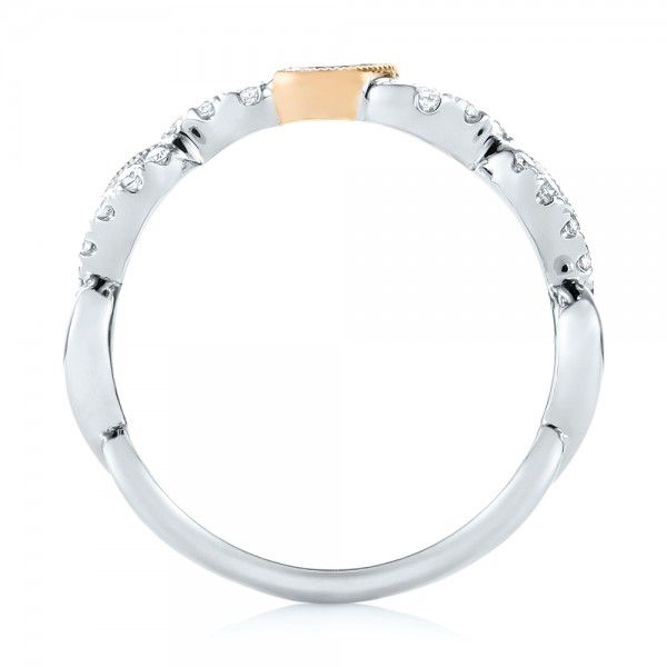 18k White Gold And 14K Gold 18k White Gold And 14K Gold Two-tone Diamond Wedding Band - Front View - 103110