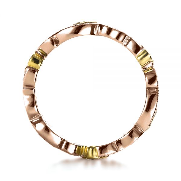 18k Rose Gold And 18K Gold 18k Rose Gold And 18K Gold Two-tone Diamond Women's Anniversary Band - Front View - 1252