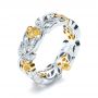 14k White Gold And 18K Gold 14k White Gold And 18K Gold Two-tone Diamond Women's Anniversary Band - Three-Quarter View -  1252 - Thumbnail