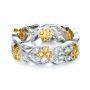 18k White Gold And 18K Gold Two-tone Diamond Women's Anniversary Band - Flat View -  1252 - Thumbnail