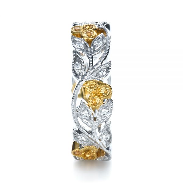  Platinum And 18K Gold Platinum And 18K Gold Two-tone Diamond Women's Anniversary Band - Side View -  1252