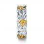 18k White Gold And 18K Gold Two-tone Diamond Women's Anniversary Band - Side View -  1252 - Thumbnail