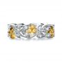 18k White Gold And 18K Gold Two-tone Diamond Women's Anniversary Band - Top View -  1252 - Thumbnail
