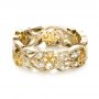 14k Yellow Gold And 18K Gold 14k Yellow Gold And 18K Gold Two-tone Diamond Women's Anniversary Band - Flat View -  1252 - Thumbnail