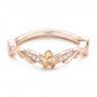 18k Rose Gold And 18K Gold 18k Rose Gold And 18K Gold Two-tone Flower And Leaf Diamond Wedding Band - Flat View -  102555 - Thumbnail