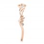 18k Rose Gold And 14K Gold 18k Rose Gold And 14K Gold Two-tone Flower And Leaf Diamond Wedding Band - Side View -  102555 - Thumbnail