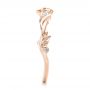 14k Rose Gold And 18K Gold 14k Rose Gold And 18K Gold Two-tone Flower And Leaf Diamond Wedding Band - Side View -  102555 - Thumbnail