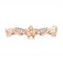 14k Rose Gold And Platinum 14k Rose Gold And Platinum Two-tone Flower And Leaf Diamond Wedding Band - Top View -  102555 - Thumbnail