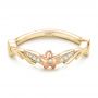 18k Yellow Gold And 18K Gold 18k Yellow Gold And 18K Gold Two-tone Flower And Leaf Diamond Wedding Band - Flat View -  102555 - Thumbnail