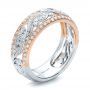 Two-tone Filigree And Diamond Women's Band - Kirk Kara - Three-Quarter View -  100879 - Thumbnail