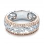 Two-tone Filigree And Diamond Women's Band - Kirk Kara - Flat View -  100879 - Thumbnail