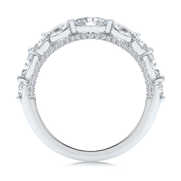  Platinum Platinum Two-tone Layered Diamond Wedding Band - Front View -  108072 - Thumbnail