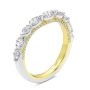 14k Yellow Gold Two-tone Layered Diamond Wedding Band - Three-Quarter View -  108072 - Thumbnail