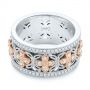 14k Rose Gold 14k Rose Gold Two-tone Organic Diamond Anniversary Band - Flat View -  105175 - Thumbnail