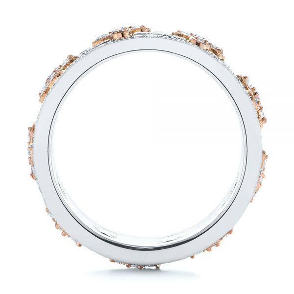 18k Rose Gold Two-tone Organic Diamond Anniversary Band - Front View -  105175