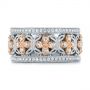 18k Rose Gold Two-tone Organic Diamond Anniversary Band - Top View -  105175 - Thumbnail