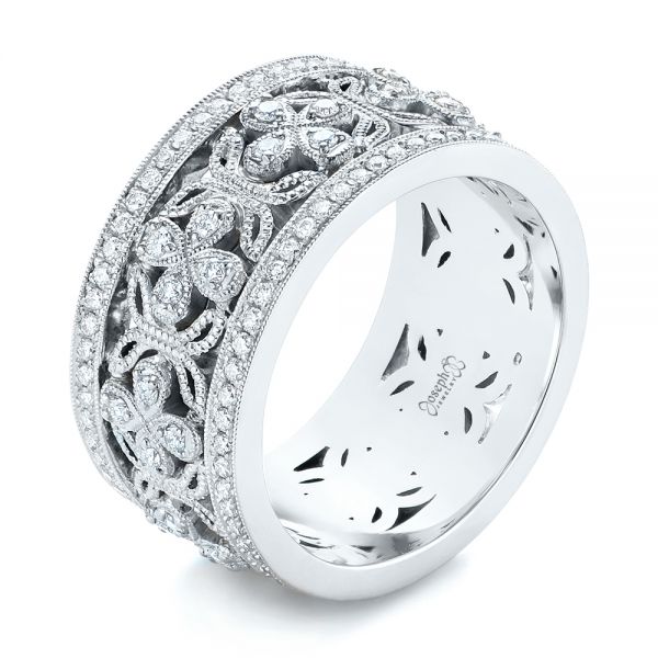 Two-Tone Organic Diamond Anniversary Band - Image