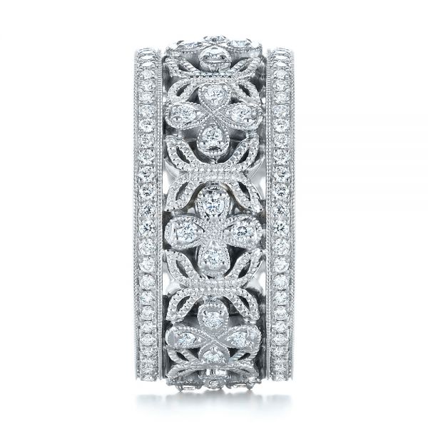  Platinum Platinum Two-tone Organic Diamond Anniversary Band - Side View -  105175