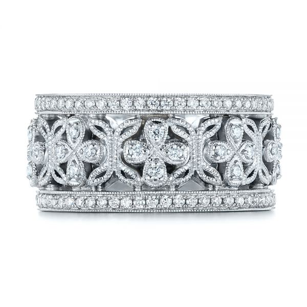  Platinum Platinum Two-tone Organic Diamond Anniversary Band - Top View -  105175