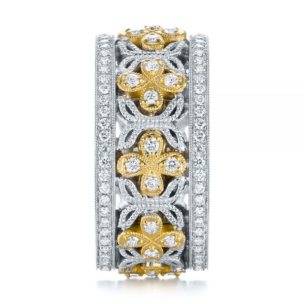 Ciela Diamond-Duo Initial Ring Band 14kt Yellow Gold