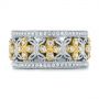 14k Yellow Gold 14k Yellow Gold Two-tone Organic Diamond Anniversary Band - Top View -  105175 - Thumbnail