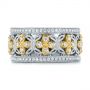 18k Yellow Gold 18k Yellow Gold Two-tone Organic Diamond Anniversary Band - Top View -  105175 - Thumbnail