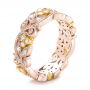 18k Rose Gold And 14K Gold 18k Rose Gold And 14K Gold Two-tone Organic Diamond Stackable Eternity Band - Three-Quarter View -  101920 - Thumbnail